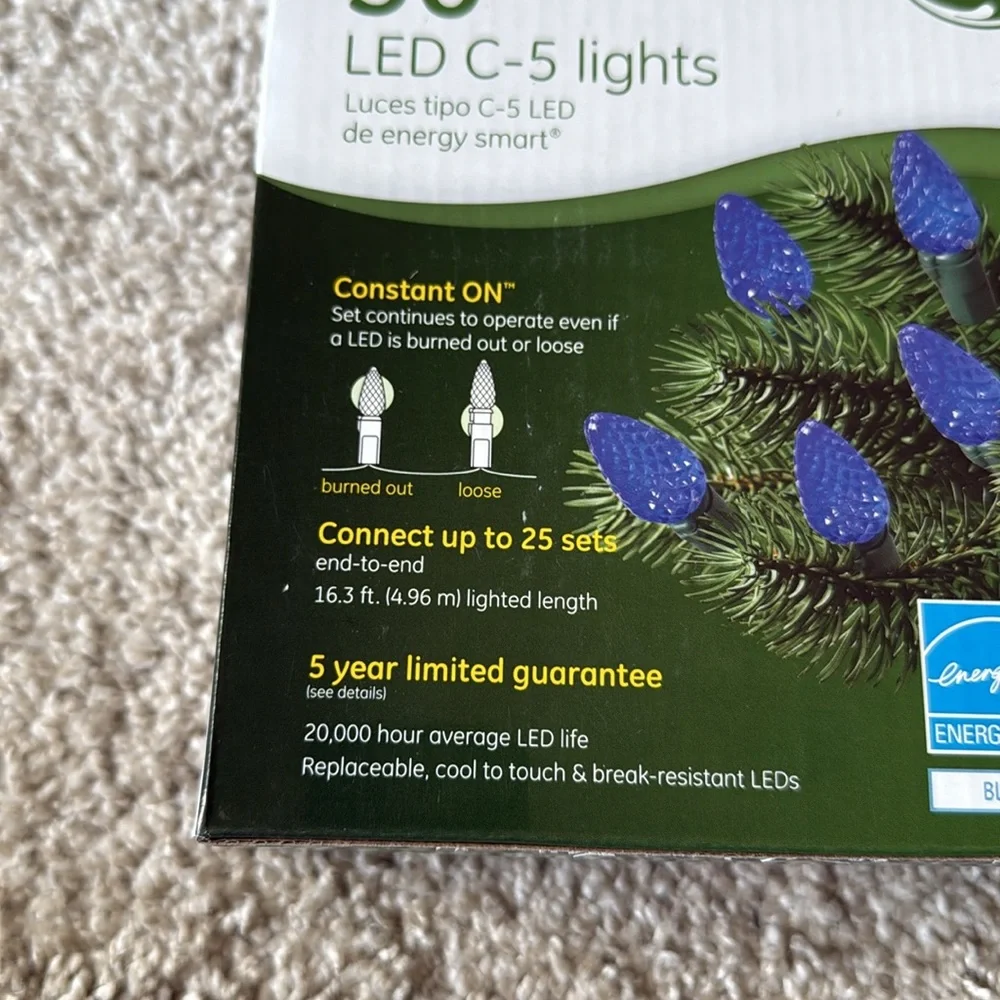 GE Energy Smart 50 LED C-5 Lights Blue